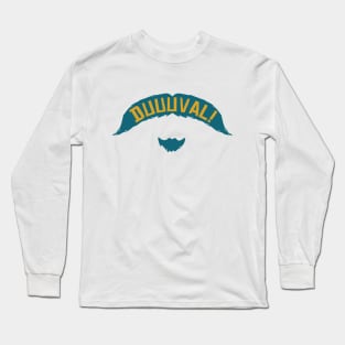 DUUUVAL Mustache - White Long Sleeve T-Shirt